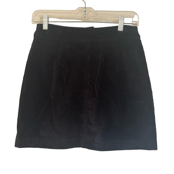 Black Wilfred Free Corduroy Mini Skirt sz 4 button front skirt - Picture 3 of 4